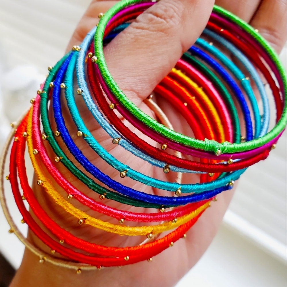 HAND-MADE Threaded Bangles (12pcs)